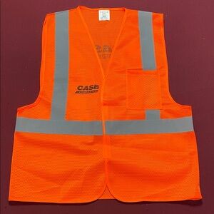 Case Construction Orange Safety Mesh Vest with Reflective Strips